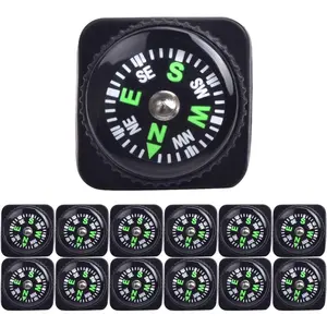 15 count Slip-On Wrist Compass Hard Shell Liquid Filled Mini Small Button Compass Paracord Bracelet for Outdoor Hiking  Wrist Watch Band 3/4" (20mm)