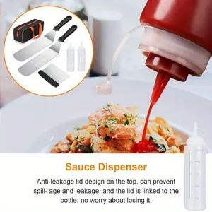 Stainless Steel Flat Top Griddle Accessories Set of 6, Outdoor Metal Spatulas Tool Set for Flat Top Hibachi Teppanyaki Kitchen Cooking, Dishwasher Safe