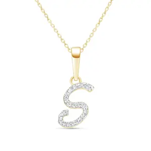 Cursive Diamond Initial Necklace