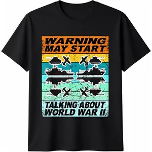 100% cotton Retro World War 2 Memorabilia Shirt World War II WW2 Gear T-Shirt