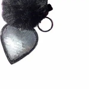 Silver Heart with Puff Bag Charm - Elegant Accessory for Stylish Bags and Purses
