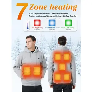 2025 New Heated Hoodie for Men & Women - With Kangaroo Pocket & 7-Zone Heating Design - Perfect for Autumn/Winter Outdoor Camping, Hunting & Hiking Sweatshirt - Battery Pack Not Included - Suitable for Autumn/Winter Outdoor Activi