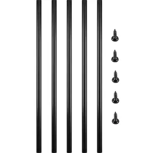VEVOR Deck Balusters, 101 Pack Metal Deck Spindles, 26"x0.75" Staircase Baluster with Screws, Aluminum Alloy Deck Railing for Wood and Composite Deck, Circle Baluster for Outdoor Stair Deck Porch