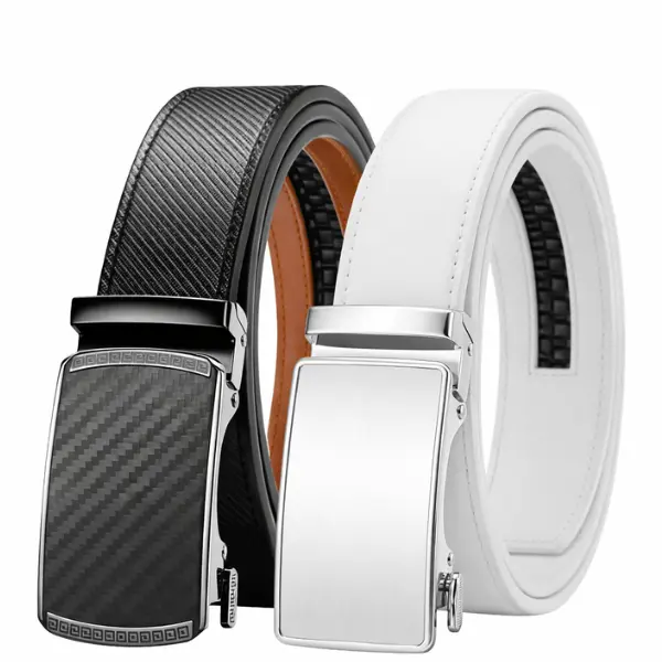 HAGIG Men's Belt Ratchet Belt for Men Dress Casual Every Day with Adjustable Buckle, Trim to Fit(2pack)