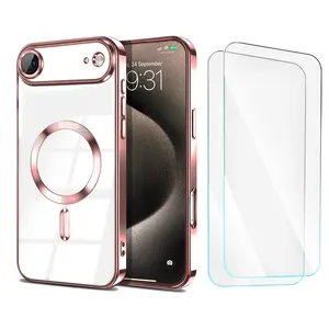 Entronix Bundle Compatible with iPhone 17 Air - [Magnetic] Luxury Glossy Case & 2 Clear Screen Protectors
