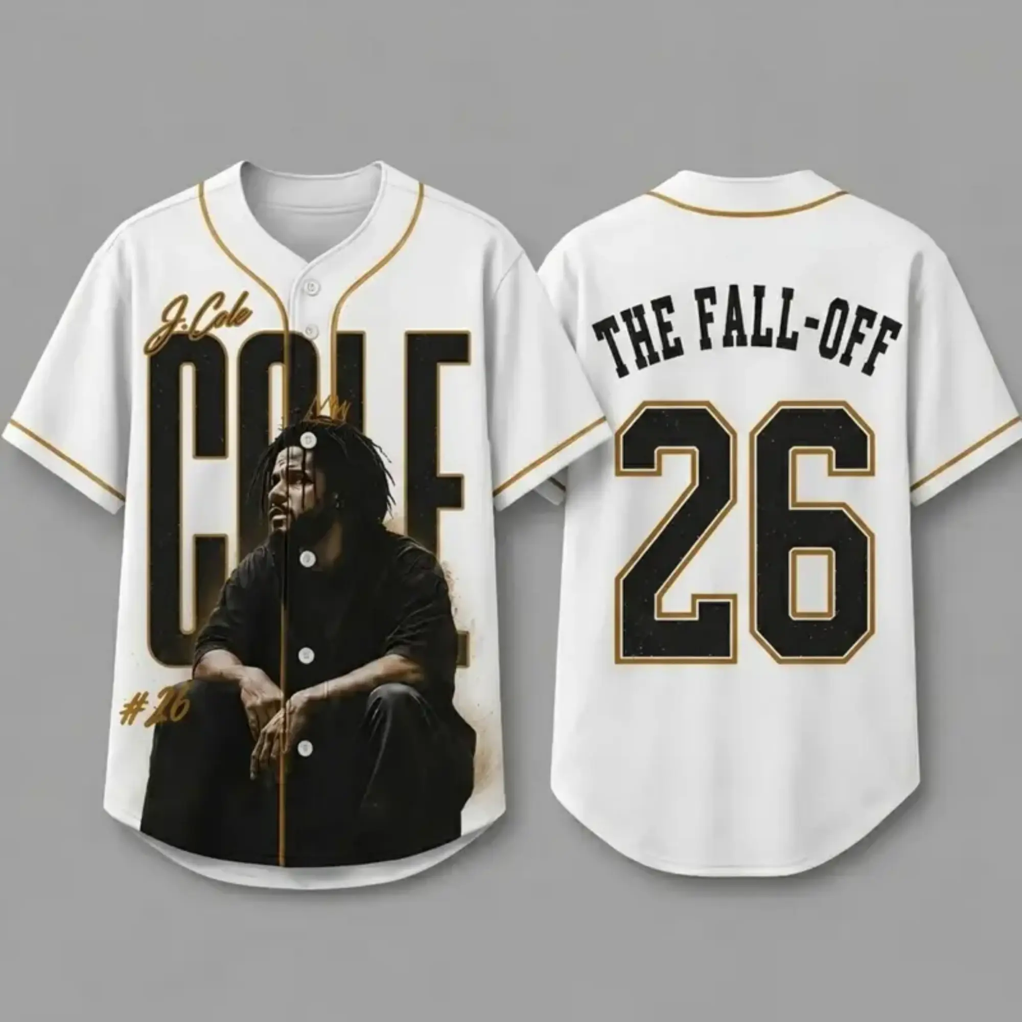 J.Cole The Fall-Off Tour 2026 Baseball Jersey, Hip-Hop Shirt, Graphic Tee, Cole World Music Fan Merch Shirt