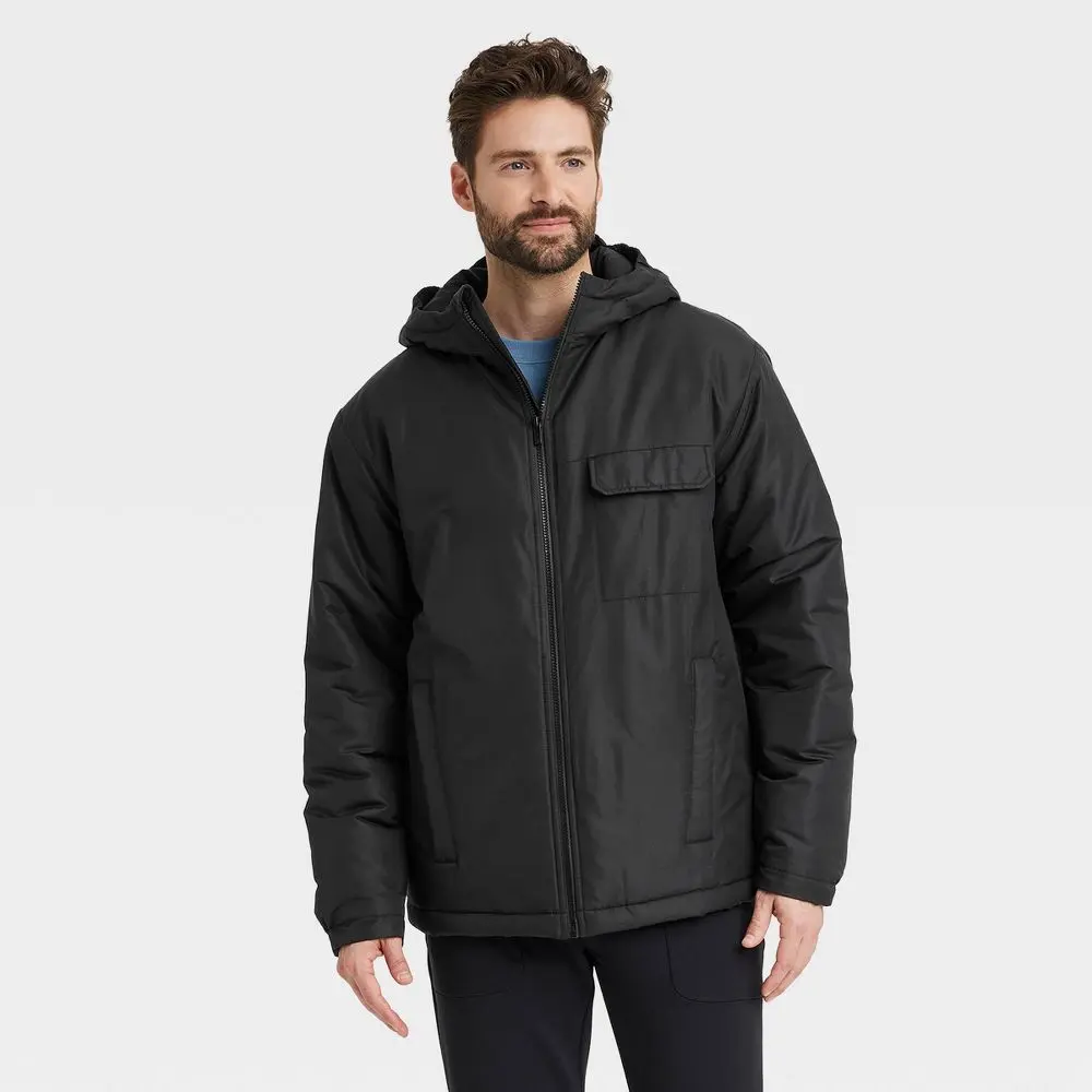 All In Motion Women's Zip-Up Winter Hooded Wind-Resistant Lightweight Jacket