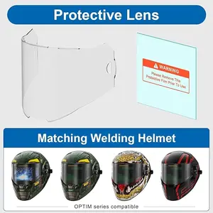 ANDELI welding helmet protective lenses, 5-piece set of large outer lenses and 2-piece set of inner lenses, scratch-resistant and wear-resistant, long service life, suitable for OPTIM series welding helmets, white and transparent.