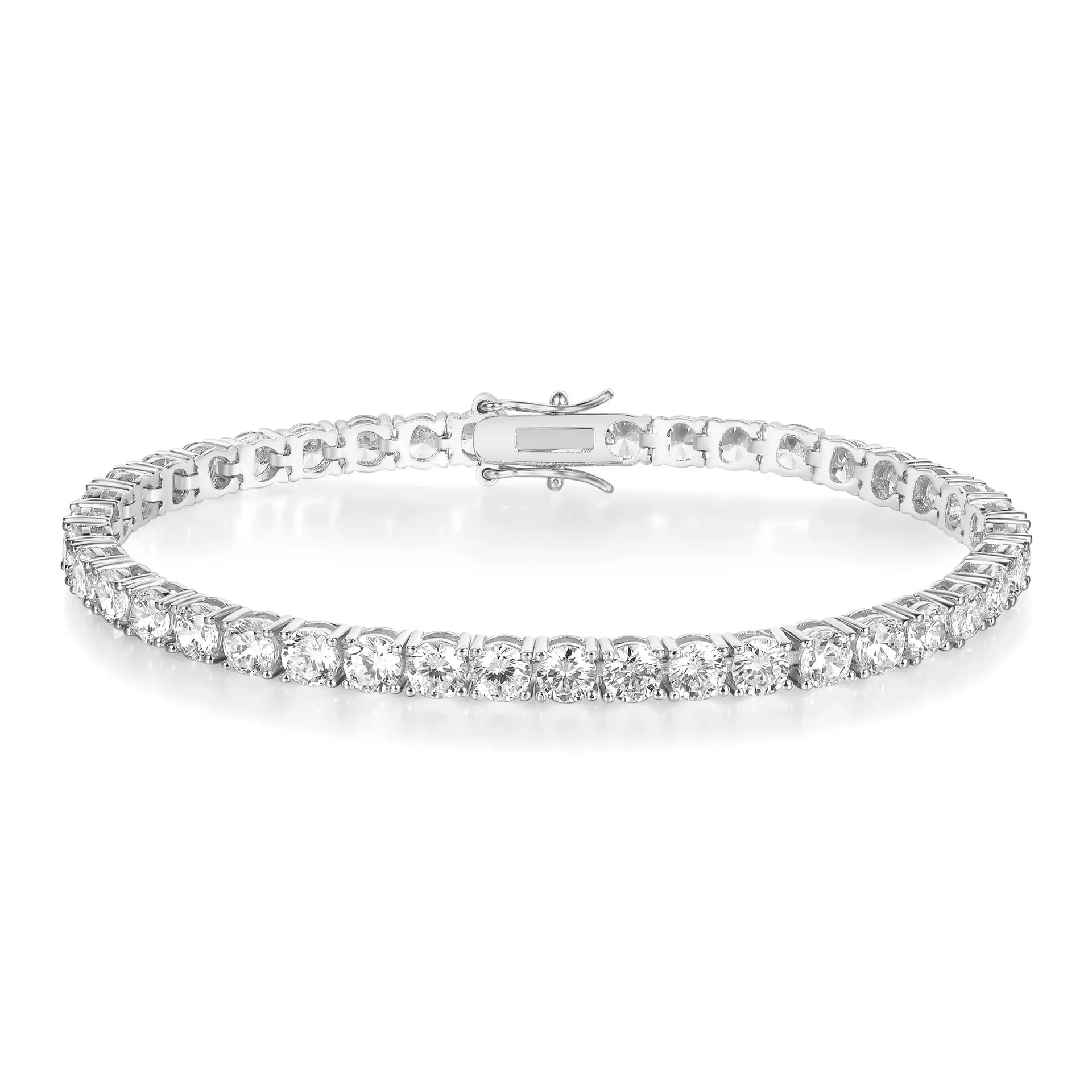 Tennis Bracelet Men's and Women's 18K Gold Plated D Color VVS Round Cut  Fashion Bracelet Size 7inches to 8 inches.Birthday gift TikTokShopBlackFriday