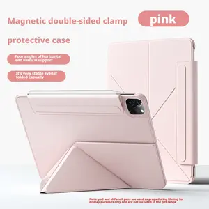 Magnetic Dual-Sided Tablet Case for 11-inch Apple iPad Air M2/m3/pro M4/m5, 13-inch iPad Pro ，No-Frame Design, Corner Protection, Sleep/wake Function, Multi-Angle Stand