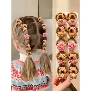 10/20Pcs Capybara Hair Ties Elastic Hair Accessories For Girls Women Soft High Stretch Non Damaging Colorful Styles Daily Styling Use