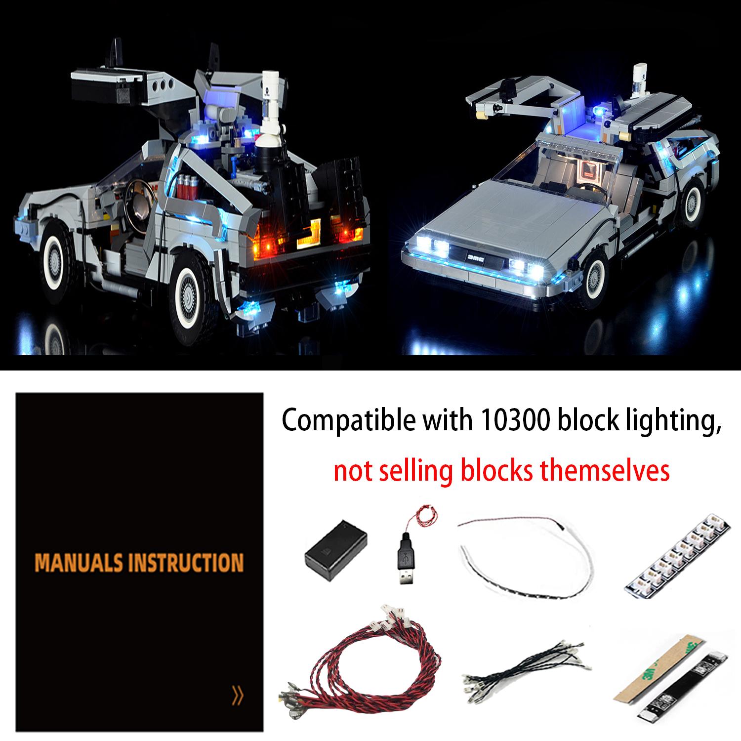 LYBMTWF LED Lighting Kit for lego 10300 Back to the Future Time Machine Racing Car Building Block Model (NOT Include The Model Bricks)