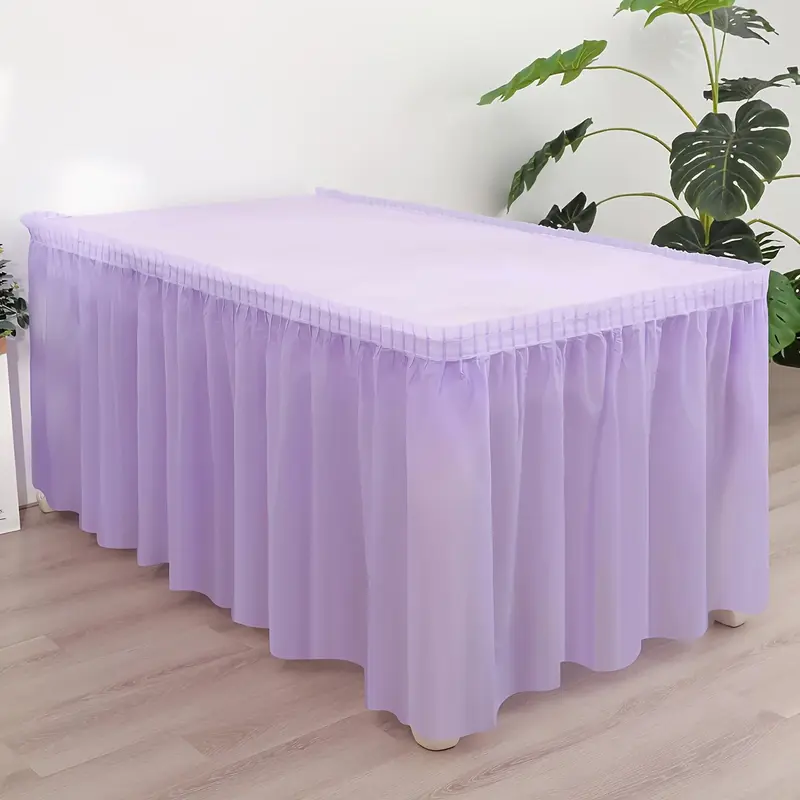 2-piece solid color disposable tablecloth set - rectangular tablecloth with long skirt, Table Cover Skirt, suitable for relaxed parties and banquets, Party Decoration Supplies, Home Event Supplies - perfect for celebration events