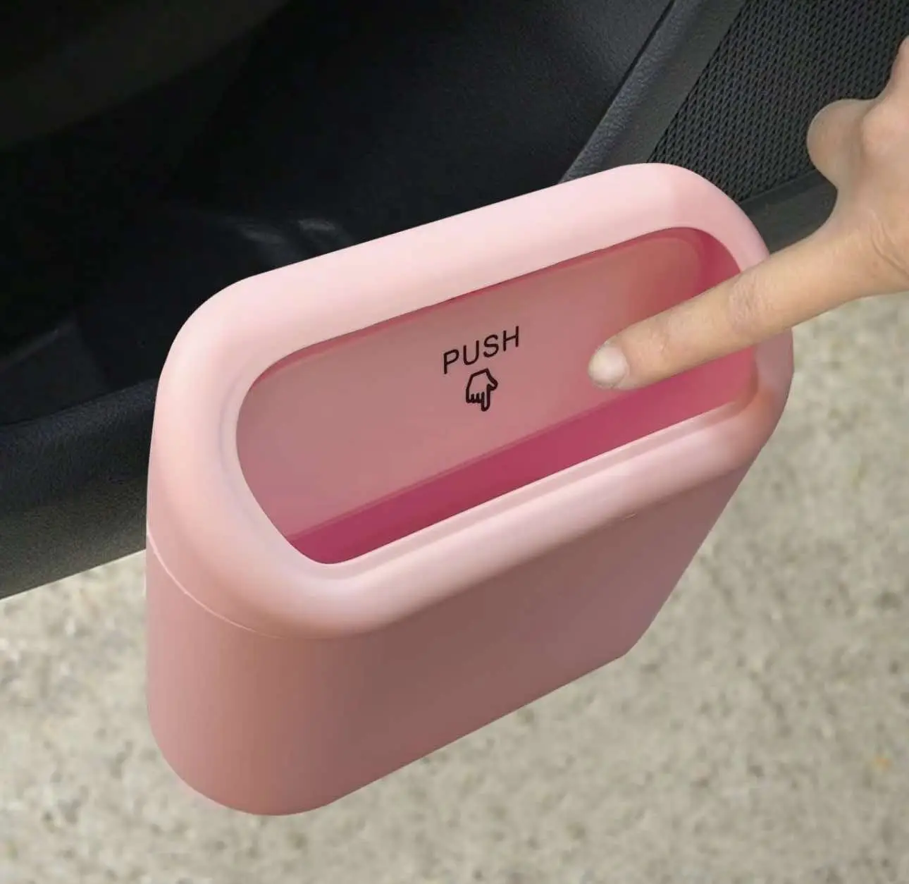 Car Trash Can, Hanging Car Trash Can, Press Type Trash Can for Cars, Universal Car Accessories, Universal Garbage Can for Cars, Pink Lovers