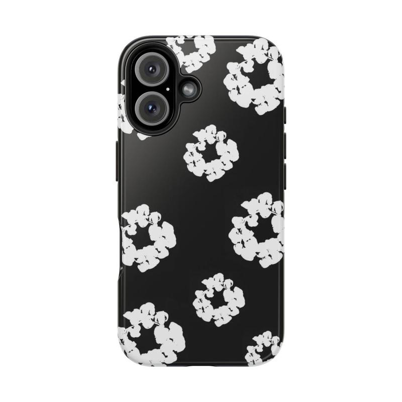 Black Flower Luxury D-Denims T-Tears Phone Case For iPhone 17 Pro Max Plus Air/16/15/14/13/12/11, Comfortable Stretch, Moves with You, Cozy Fit, Perfect for Any Season