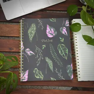 Large College Notebook - Dark House Plants
