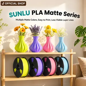 SUNLU Matte Series 3D Printing Filament | PLA/Dual-Color/HighSpeed PLA/HighSpeed PETG Optional | No Drawing, No Plugging | Minimal Matte Texture, Unlimited Creation | Color Aesthetics, First Choice for Beginners