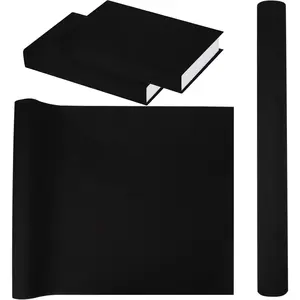 57×17 Inch Black Book Binding Cloth, Fabric Surface Paper Backed Book Cover Material for Bookbinding Projects