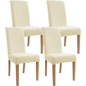 Chair Covers, Stretch Chair Covers for Dining Chairs 4 Pack, Anti- Scratch, Regular Size, Washable Spandex Kitchen Parsons Chair Slipcovers