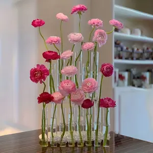 6-Pack/8-Pack Glass Vases, High-End Decorative Flower Arrangements, Fresh Floral Design, Hydroponic Planters, Combined Vase Decoration Set
