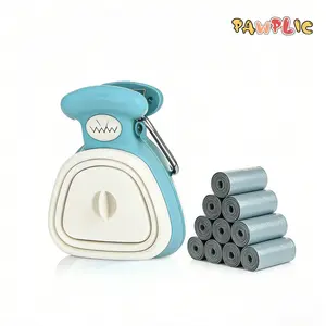 [Value Pack]As Seen in Video Mini Portable Pet Pooper Scooper for Dogs, Ultra Compact Outdoor Waste Pickup Tool, Simple & Convenient, No Messy Hands with Built-in Storage, Includes Waste Bag Holder & Hook Includes 7 Roll Bags