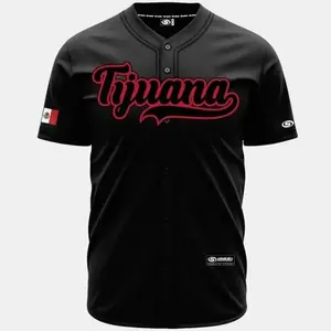 (BLACK) TIJUANA Baseball Jersey, Mexico Jersey for Men Women Youth And Kids, Mexico Baseball Shirt, Hiphop Jersey, All-Over Print Baseball Jersey