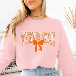 Tennessee Coquette Bow Sweatshirt, Cute Fall Football Pullover for Women, Game Day Outfit Top, Cotton Unisex Gameday Style