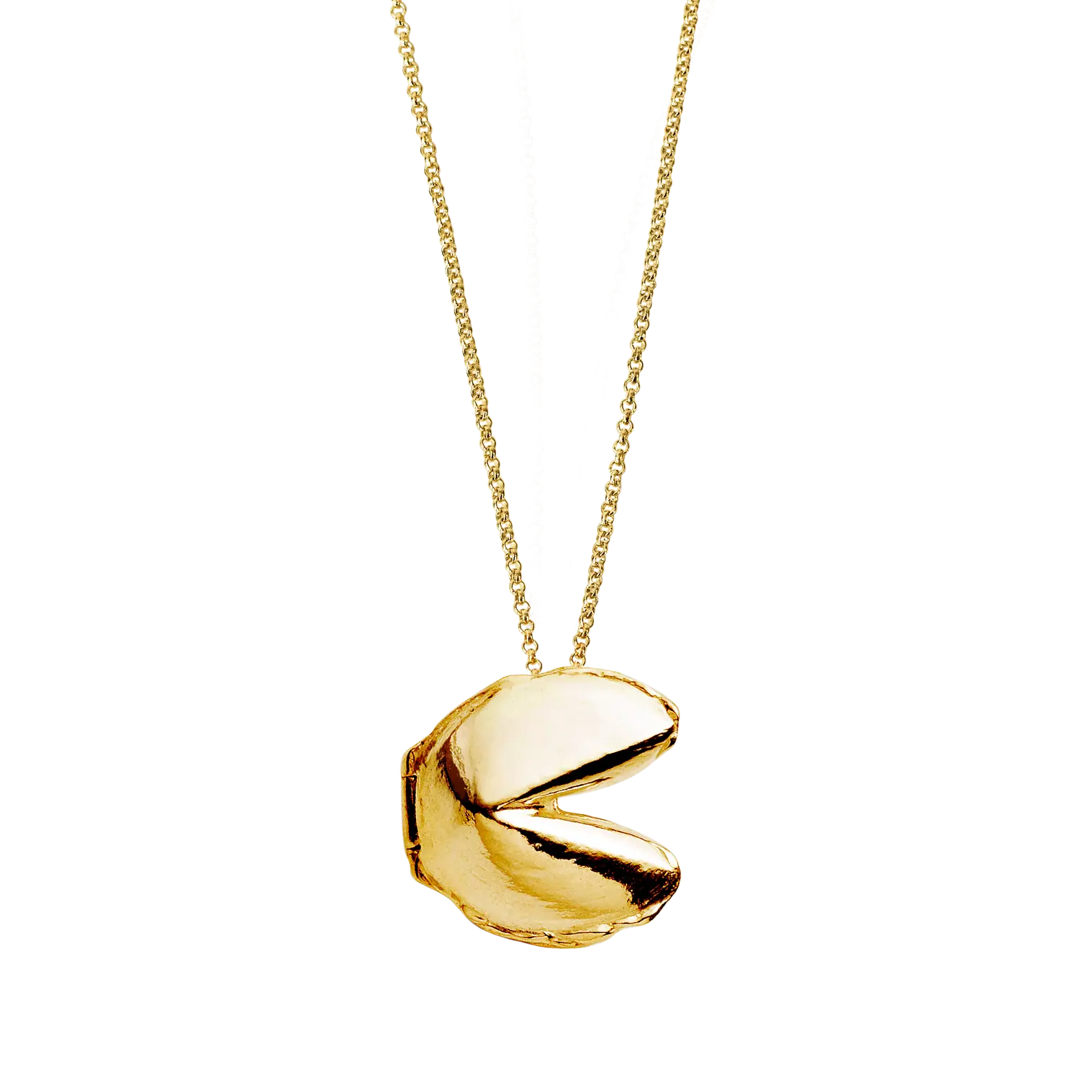 Gold Medium Fortune Cookie Locket