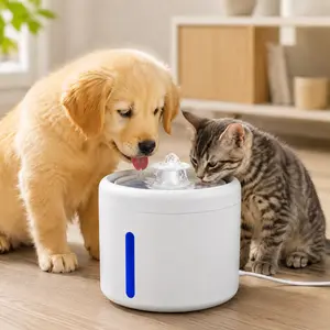 2L Cat Water Fountain, Automatic Recirculating Pet Water Dispenser with Ultra Quiet Pump, Visible Water Level Window, Removable & Easy to Clean, Encourages Cats to Drink More Water