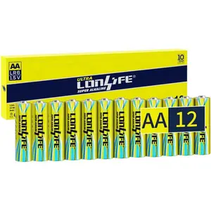12 Pack 1.5V Double A Batteries,Long-Lasting Alkaline AA Battery for Household Devices,Leakproof,10-Year Shelf Life
