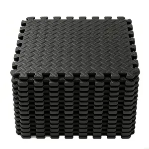 Puzzle Exercise Mat, 20"x20"x0.4", EVA Interlocking Foam Floor Tiles, Non-Slip, Protective, Water-Resistant Flooring for Home Gym & Workout Equipment
