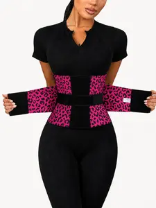 1 Count Women's Anti-Roll Waist Cincher, Fajas, Adjustable Triple-Layer Waist Trainer, Leopard Print Triple Wrap Compression Shapewear Belts, Wild Pattern Curves-Hugging Corset, Compression Girdle, Perfect For All Occasions