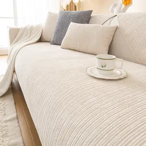 Creamy all-season sofa cushion, single non-slip sofa cover made from soft, skin-friendly chenille with a fine, comfortable texture that feels luxurious—perfect for living rooms, bedrooms, and offices. 100% polyester fiber, machine washable.