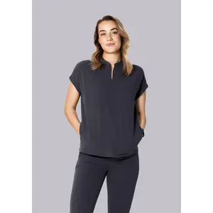 Mandarin Dolman Top Pewter mandala scrubs Mandarin Dolman Top Pewter mandala scrubs