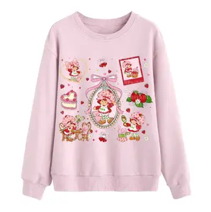 Pink Strawberry Love T-Shirt, Valentine Gift Shirt for Girlfriend, valentine's day sweatshirt, Strawberry Shortcake merch