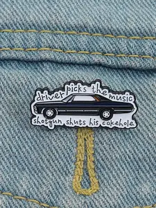Supernatural TV Series Classic Lines Enamel Pin Supernatural TV Show Retro Cars Metal Brooch Lapel Backpack Badge Fashion Jewelry Accessories Gift for Friends