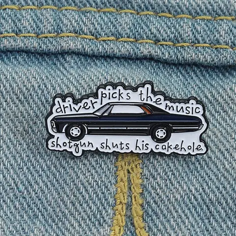 Supernatural TV Series Classic Lines Enamel Pin Supernatural TV Show Retro Cars Alloy Brooch Pin Lapel Backpack Badge Fashion Accessory Fashion Jewelry Accessories Gift for Friends