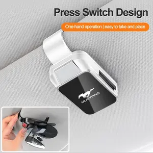 Car Sun Visor Glasses Clips One-hand Press Eyeglasses Holder for Ford ST-line GT ST Focus 2 3 Mondeo Ecosport Kuga Mk4 Mustang Car Storage Organizer