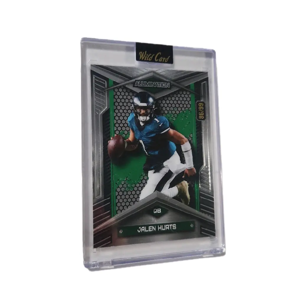 2024 Wild Card Just The Hits Jalen Hurts Philadelphia Eagles Super Bowl Champions Chrome Card Serial Numbered 86/99