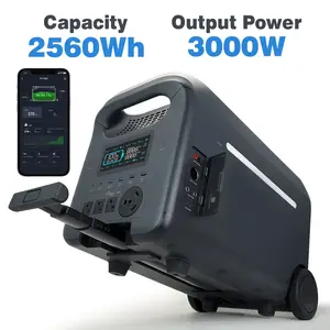 3000W Portable Power Station 2560Wh Solar Generator, Expandable to 17.5KWh, LFP Battery,  AC USB-C Output, 1.5 Hr Fast Charge for Home backup, Camping, Emergencies, Power Outages, RVs Driving