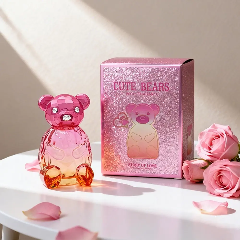 Cute Bear Women's Perfume (100ml), Floral Fruity Eau de Toilette Spray, Floral Scent Perfume, Floral Scents Perfume, Floral Fragrances - Highly Scented Refreshing Long-Lasting Fragrance in Gift Box, Perfect for Dating, Party, Christmas & New Year Gifts