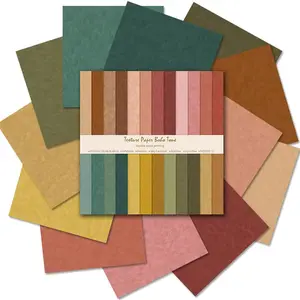 Scrapbook Paper 12x12 Brown 24 Sheets 24 Designs Double-Sided Bohemian Patterned Craft Paper Boho Tone Decorative Paper for Junk Journals Greeting Cards Photo Album Decoration