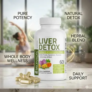 Liver Detox Advanced Detox & Cleansing Formula Supports Health Liver Function with Milk Thistle, Dandelion Extract, Turmeric, Artichoke Leaf & More, Non-GMO, 60 Vegetarian Capsules