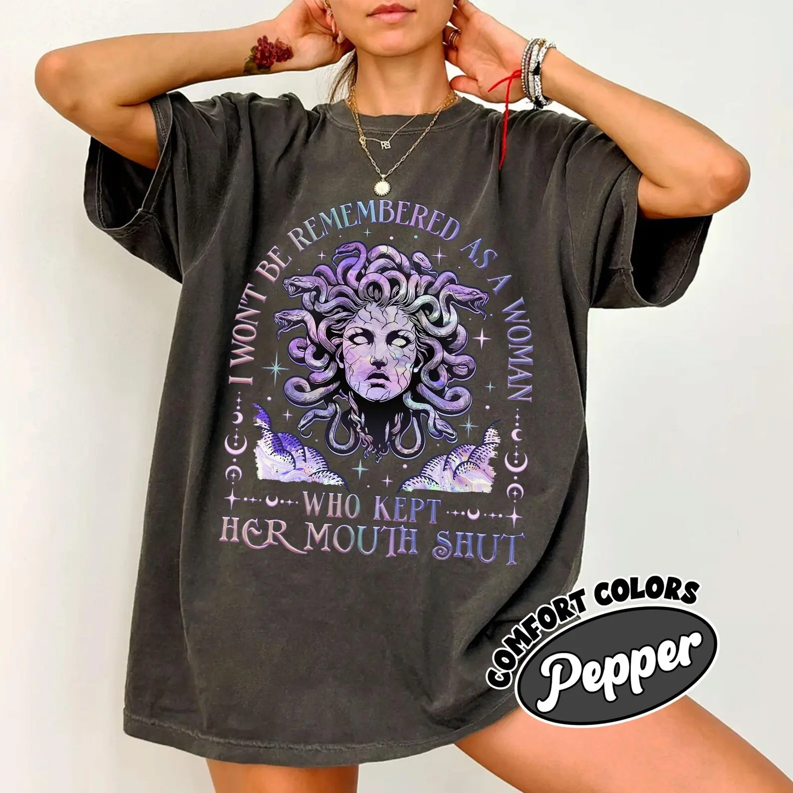 I Won't Be Remembered As A Woman Who Kept Her Mouth Shut Comfort Colors Shirt, Medusa Feminist Shirt, Girl Power TShirt, Womens Rights Shirt