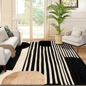 Velvet Soft Comfort Nordic Geometric Print Rug, Home Decor Carpet, Living Room Large Mat, Sofa Pad, Door Mat, Coffee Table Mat, Home Decor Rugs