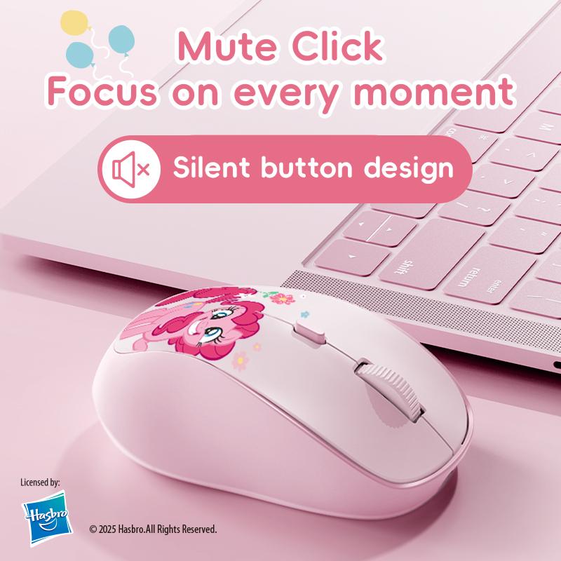 My Little Pony M02 Wireless Mouse Ergonomic Design 2.4 GHz Silent Operation Adjustable DPI Portable Universal Gift for Birthdays Valentine's Day Pink Stickers Slim Mouse TikTokShopHolidayHaul