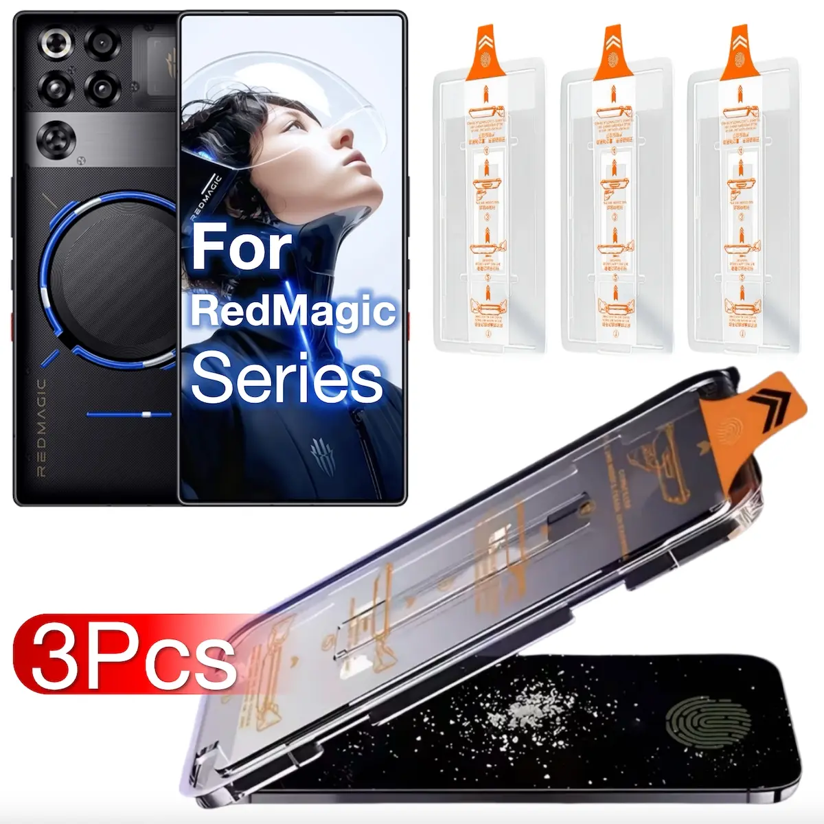 3-Pack Tempered Glass Screen Protector for Zte Nubia RedMagic 8 8S 9 9S 10 10S 11 Pro + Series, Ultra-Clear & Scratch-Resistant Phone Guard, Easy Installation