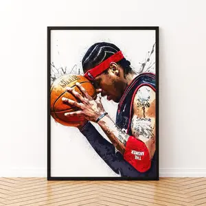 Allen Iverson, Basketball Player, Basketball Wall Art, Basketball Canvas Print, Poster Pint, Wall Art, Wall Decor