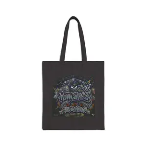 Psychedelic Eye Graffiti Tote Bag | Urban Street Art Canvas Tote
