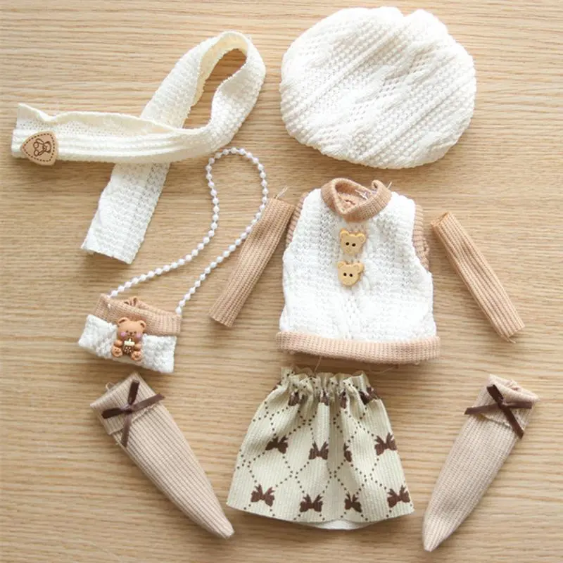 1/6 Scale 30cm BJD Doll Outfit, Winter Dress with Cute Hat, Girls' Birthday Gift, Hot Sale Toys & Hobbies Peripheral Product